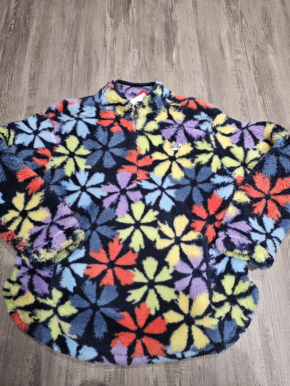 Hurley Multicolor Floral Sherpa Quarter-Zip